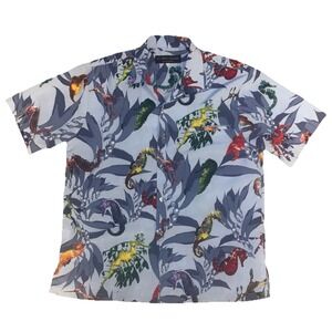 Via Ripatti Designs All Over Print Tropical Hawaiian Shirt VTG Sz Med Seahorses‎